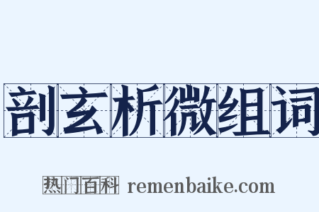 剖玄析微组词是什么意思的图片